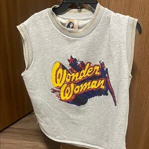 Paul & Joe Wonder Woman Graphic Muscle Tee - Light Gray